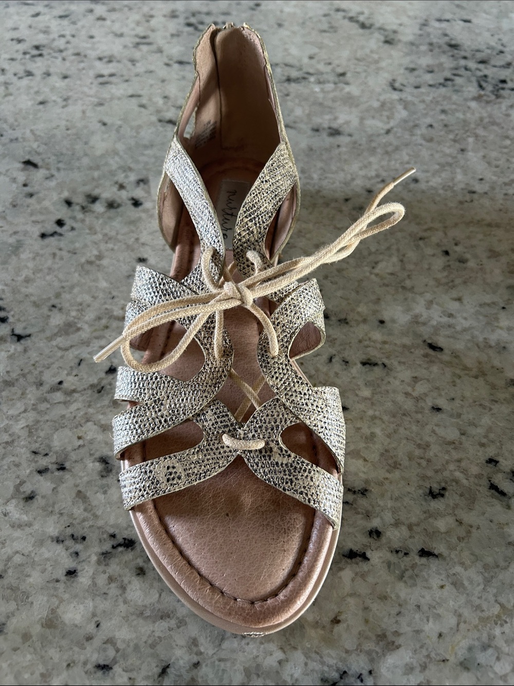 Nurture by Lamaze Shimmery Gold Lace-Up Gladiator Sandal